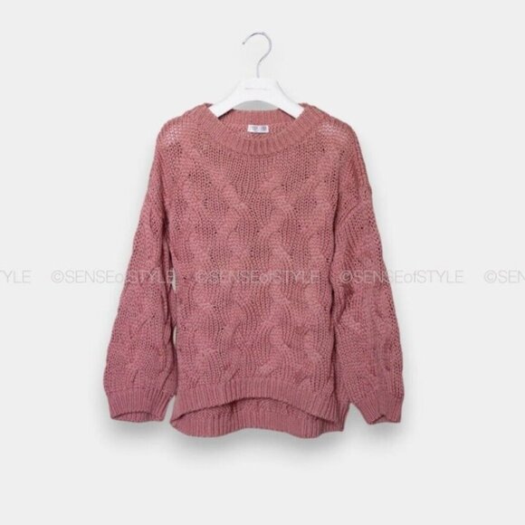 Brunello Cucinelli Sweater Cable Rose Pink Knit Top Size XS